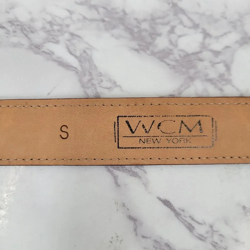 WCM New York Genuine Reptile Lizard Red Textured Leather Belt Women's Small